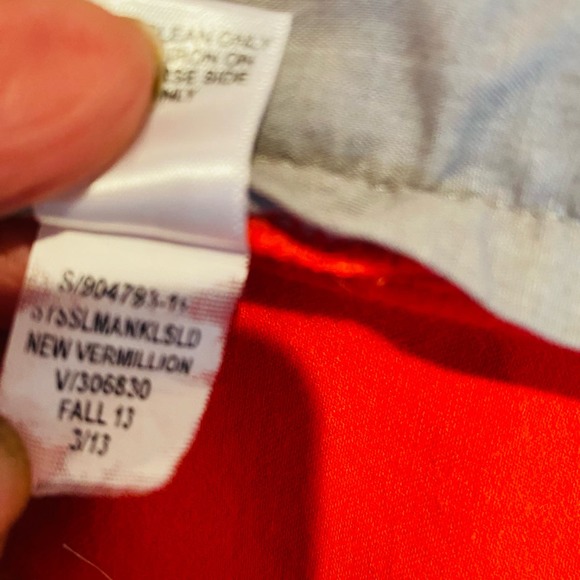 Banana Republic Sloan New Vermillion Bright Poppy Red Cotton Spandex Pants Sz 2 - Picture 11 of 11